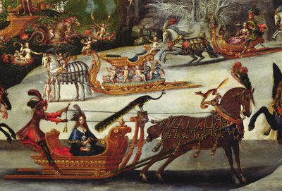 Water, detail van een pauw op een slee, c.1640-41 (detail) door Claude Deruet
